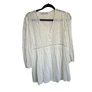 Zara | white eyelet dress